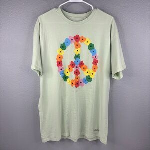 Phluid Project Unisex Floral Peace Sign 100% Cotton T-Shirt